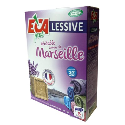 ECA PROS - Lessive poudre savon de Marseille 5 lavages 675 g