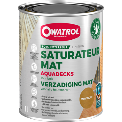 OWATROL - Aquadeck Saturateur Bois en Phase Aqueuse 1L