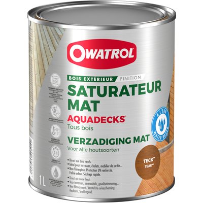 OWATROL - Aquadeck Saturateur Bois en Phase Aqueuse 1L