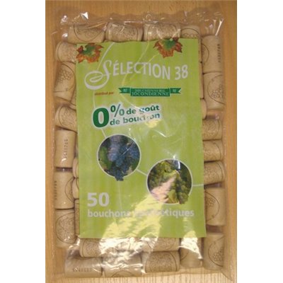 BOUCHONNERIE JOCONDIENNE - 50 Bouchons en Liège Synthétiques 38x22mm