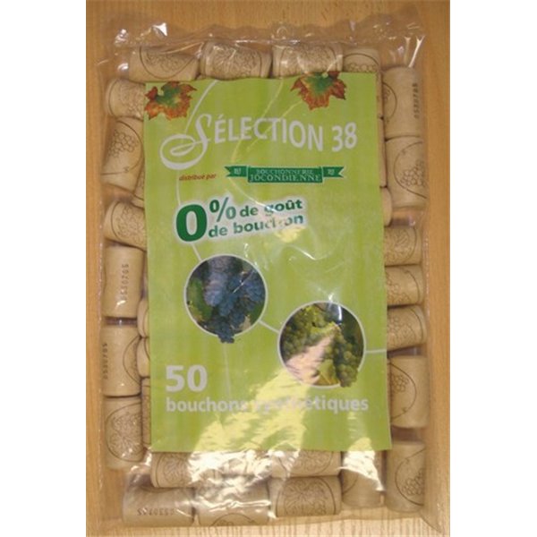 BOUCHONNERIE JOCONDIENNE - 50 Bouchons en Liège Synthétiques 38x22mm