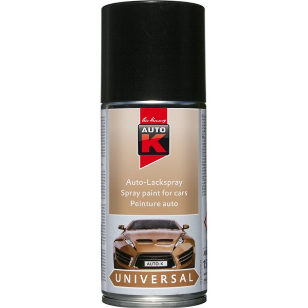 AUTO K - Peinture de Finition Satin Noir Aérosol 150ml