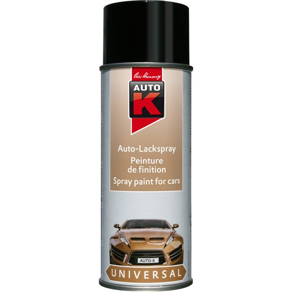AUTO K - Peinture de Finition Brillante Noir Aérosol 400ml