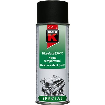 AUTO K - Peinture Haute Température 650°C Noir Mat Aérosol 400ml