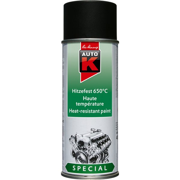 AUTO K - Peinture Haute Température 650°C Noir Mat Aérosol 400ml