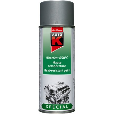 AUTO K - Peinture Haute Température 650°C Argent Aérosol 400ml