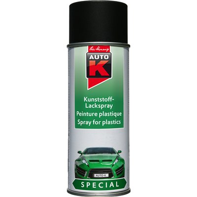 AUTO K - Peinture Spéciale Plastique Noir Aérosol 400ml