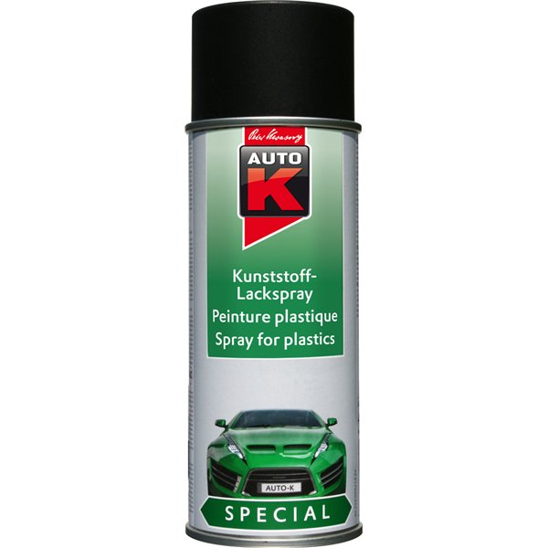 AUTO K - Peinture Spéciale Plastique Noir Aérosol 400ml