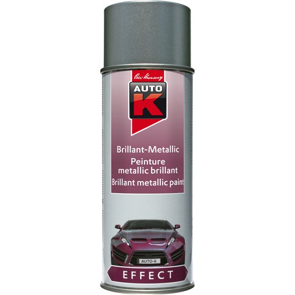 AUTO K - Peinture Effet Métal Argent Silverstone Aérosol 400ml