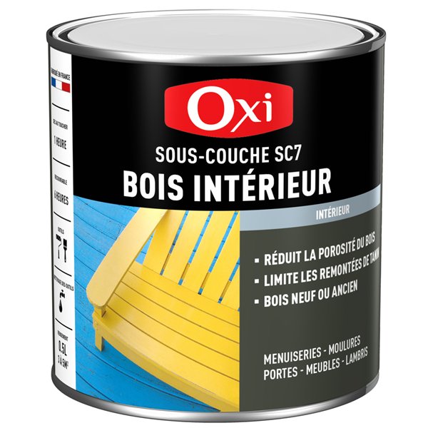 OXI - Sous couche bois int.500ml blanc