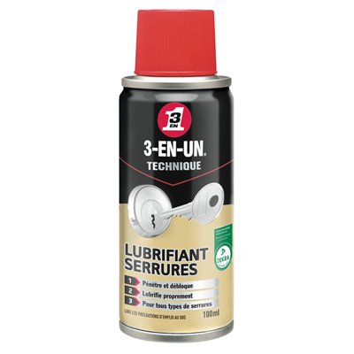 3-EN-UN - Lubrifiant Serrures 3 en 1 TECHNIQUE 100 mL