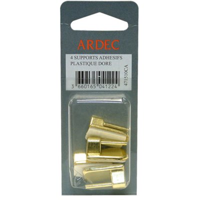 ARDEC - Supports Adhésifs Plastique Or Blister de 4