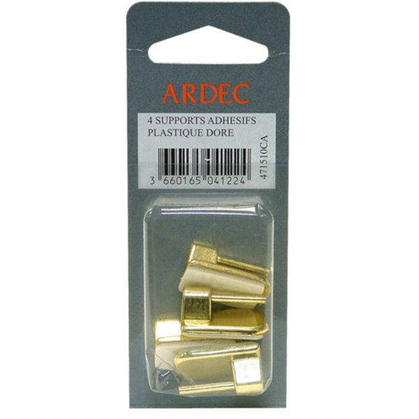 ARDEC - Supports Adhésifs Plastique Or Blister de 4