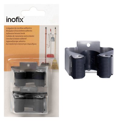 INOFIX - Support Adhésif 1 Balai Chrome Mat Sous Blister