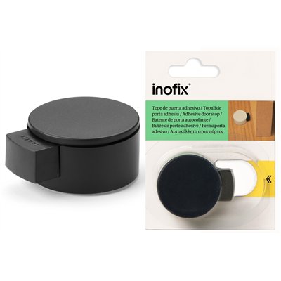INOFIX - Butée de Porte Avec Amortisseur Ronde Ø40 Noir