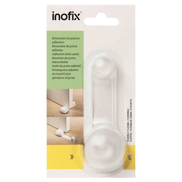 INOFIX - Butée et arrêt de porte tournant adhésif transparent