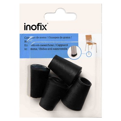 INOFIX - Embout Caoutchouc x4 Noir Sous Blister