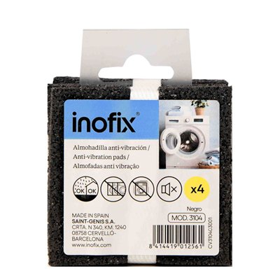 INOFIX - Coussins Anti-Vibrations Noirs Lot de 4
