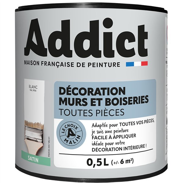 ADDICT - Peinture Décoration Murs et Boiseries Satin 0.5L