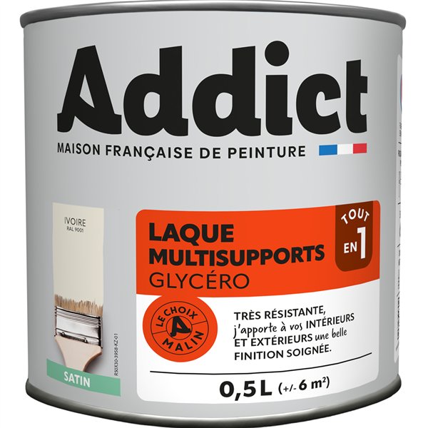 ADDICT - Laque Multisupports Glycéro Satin 0.5L
