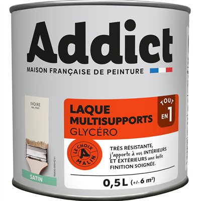 ADDICT - Laque Multisupports Glycéro Satin 0.5L