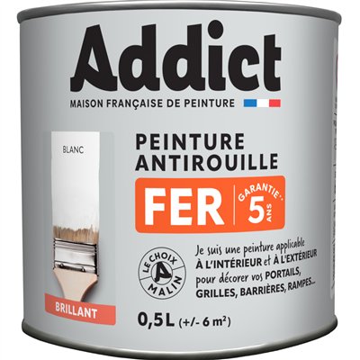 ADDICT - Peinture Fer Antirouille Brillante 0.5L