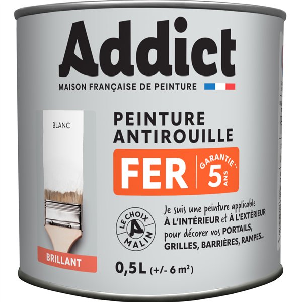 ADDICT - Peinture Fer Antirouille Brillante 0.5L