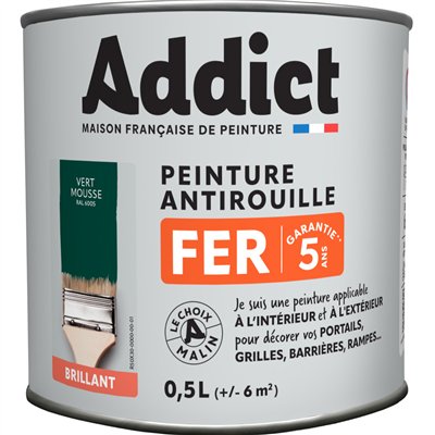 ADDICT - Peinture Fer Antirouille Brillante 0.5L