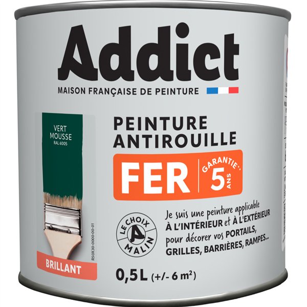 ADDICT - Peinture Fer Antirouille Brillante 0.5L