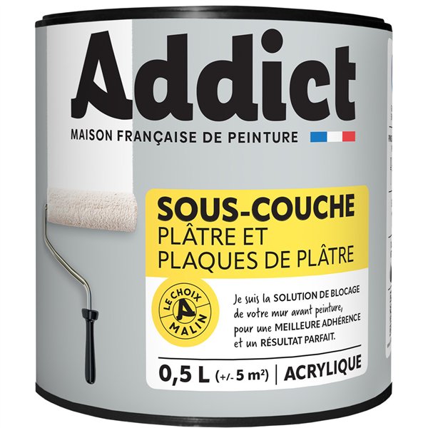 ADDICT - Addict Sous Couche Plaque de Plâtre Acrylique Mat 0.5L