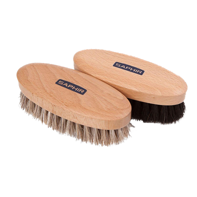 SAPHIR - Brosse Ovale Crin de Cheval 13cm Naturel