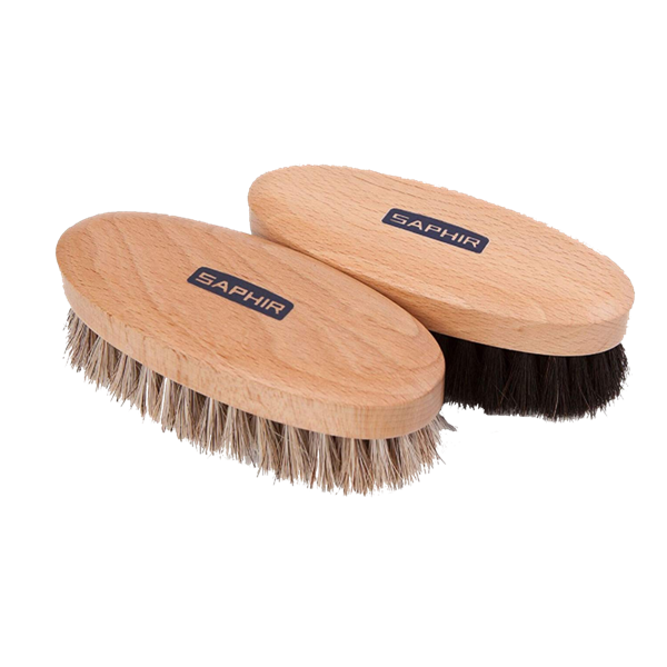 SAPHIR - Brosse Ovale Crin de Cheval 13cm Naturel