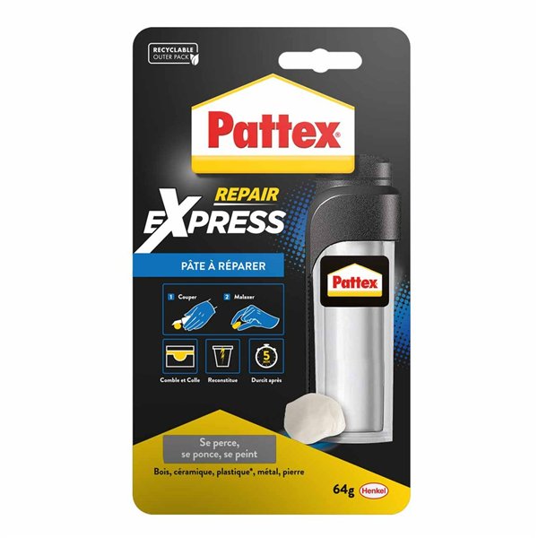 PATTEX - Colle 100% pâte à réparer - 64 g