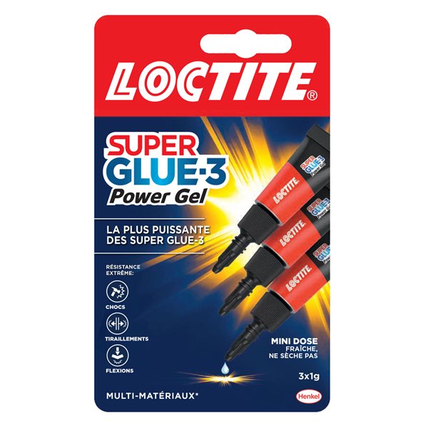 LOCTITE - Super glue3 colle power flex 3x1g minitrio