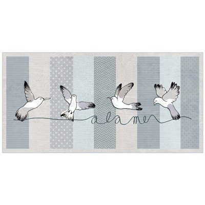 MERCURY - Tapis Velvet Dessins Mouettes 45x75cm
