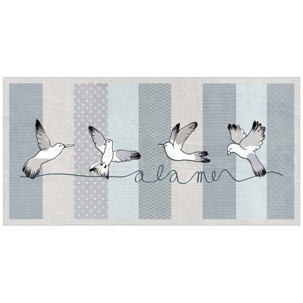 MERCURY - Tapis Velvet Dessins Mouettes 45x75cm