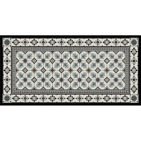 MERCURY - Tapis Velvet Carrelage Gris Noir Beige