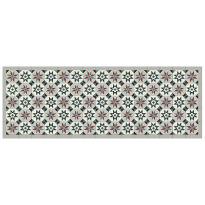 MERCURY - Tapis Velvet Carrelage Gris Rouge