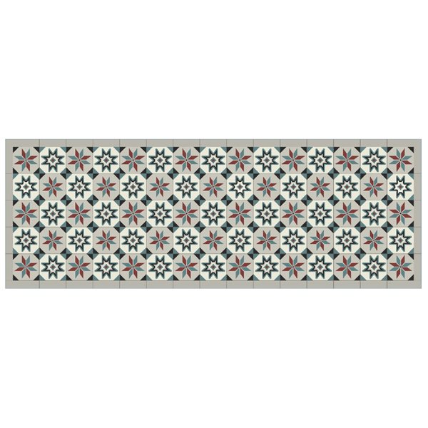 MERCURY - Tapis Velvet Carrelage Gris Rouge