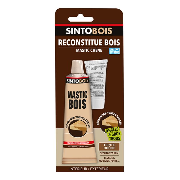 SINTO - Sintobois Mastic Reconstitue Bois Tube 66ml Chêne
