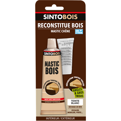SINTO - Sintobois Mastic Reconstitue Bois Tube 66ml Blanc