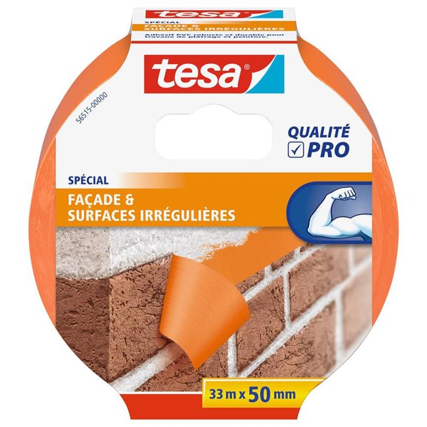 TESA - Ruban adhésif pvc orange pour bâtiment 33 m x 50 mm
