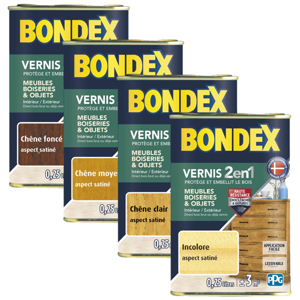 BONDEX - Vernis chêne doré satin 250ml