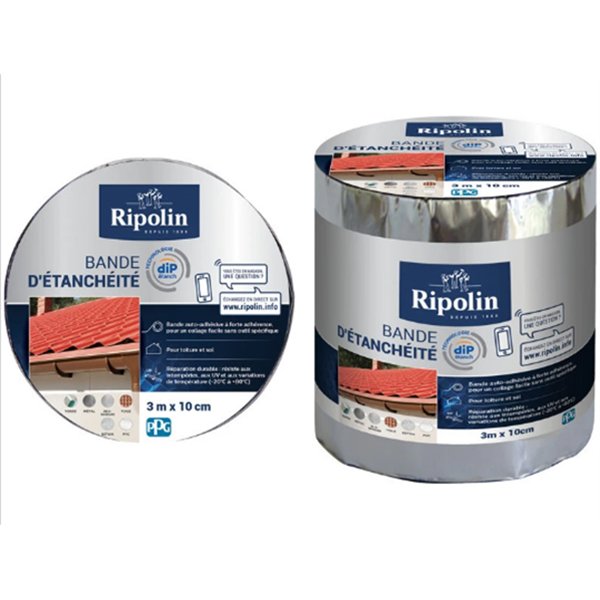 RIPOLIN - Bande d'Étanchéité Auto-Adhésive Alu 3mx10cm