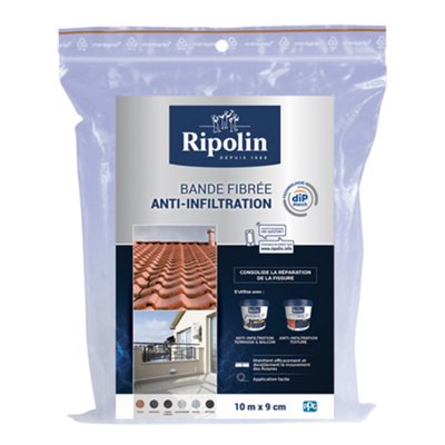 RIPOLIN - Bande Fibrées Anti-Infiltration 10mx9cm