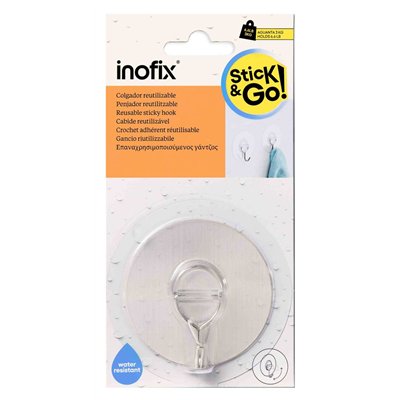 INOFIX - Crochet Adhésif Réutilisable Acier Inoxydable