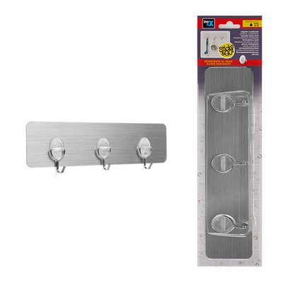 INOFIX - Crochets Adhésifs Réutilisables x3 Inox
