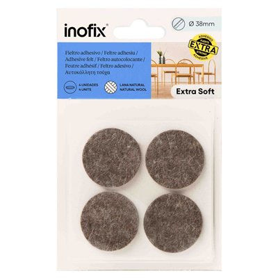 INOFIX - Feutres en Laine Adhésif Marron x4