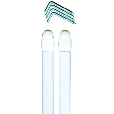ARDEC - Tringles Vitrage Plates Extensibles Blanches en Sachet de 2
