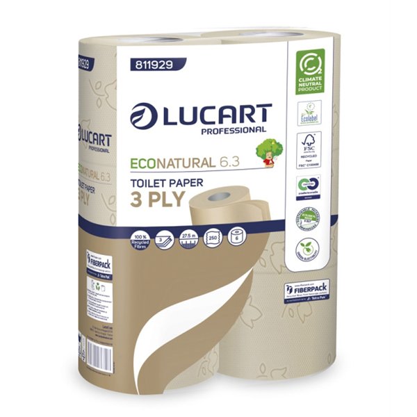 LUCART - Papier Toilette Recyclé 6 Rouleaux
